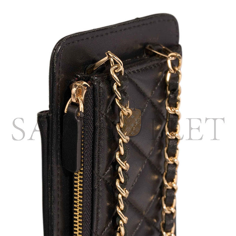 Ch**el timeless card holder crossbody bag lamb black (18*10*3cm)